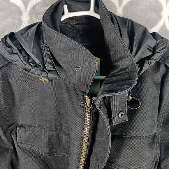 Ben Sherman Plectrum Jacket Mens XL Black Hooded Quilted Lined Field Coat - Picture 6 of 11